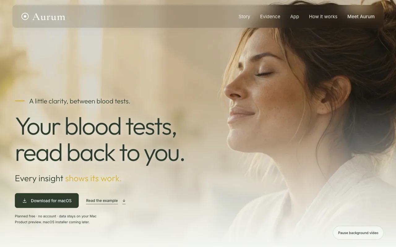 Aurum landing page