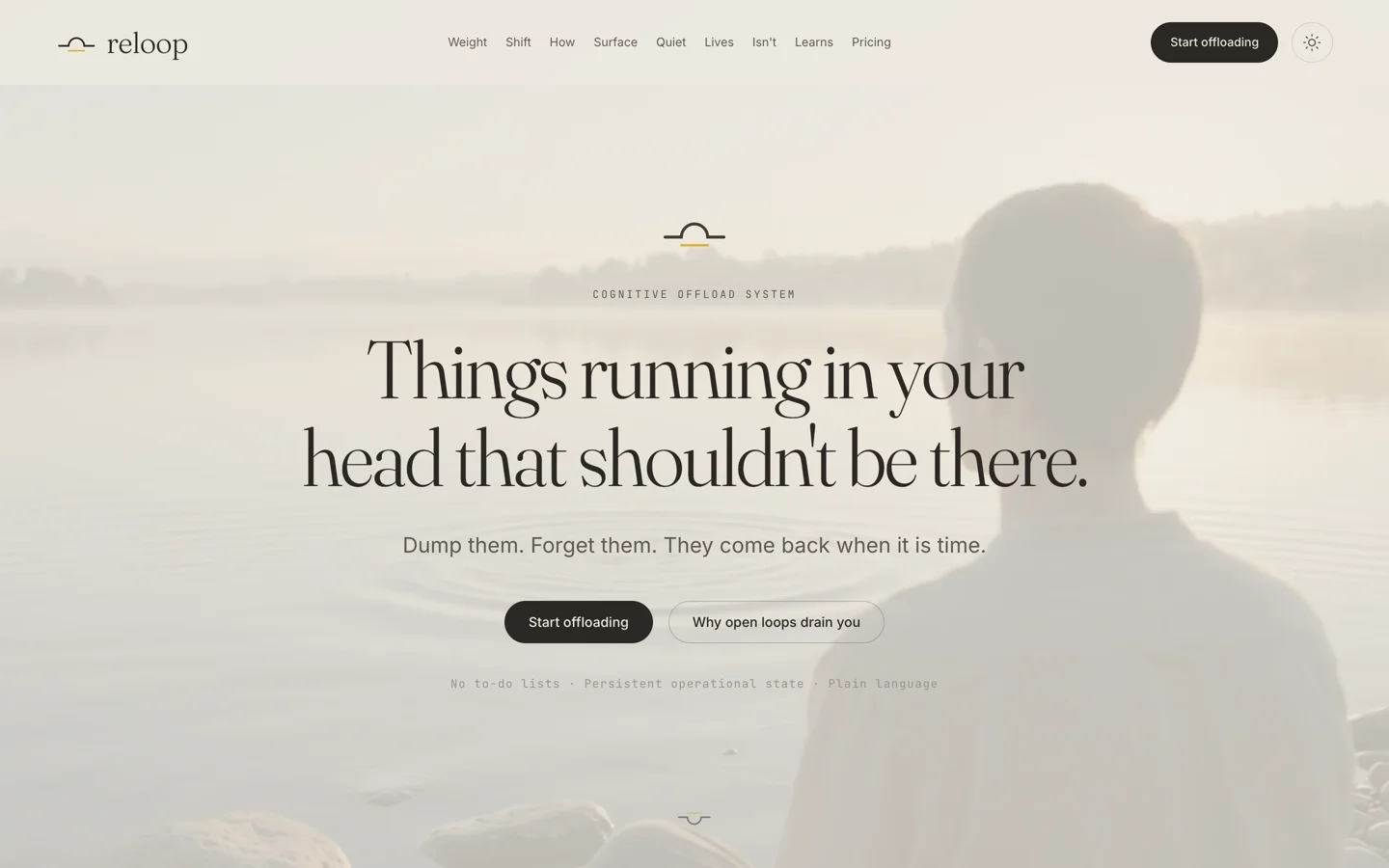 Reloop landing page